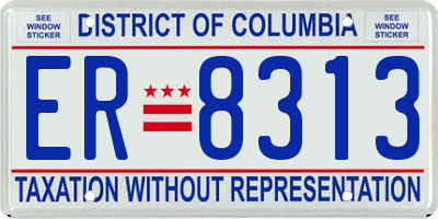 DC license plate ER8313