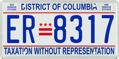 DC license plate ER8317
