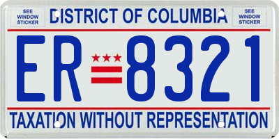 DC license plate ER8321