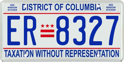 DC license plate ER8327