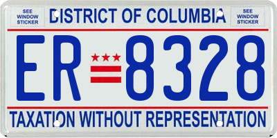 DC license plate ER8328