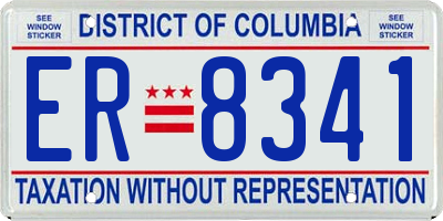DC license plate ER8341