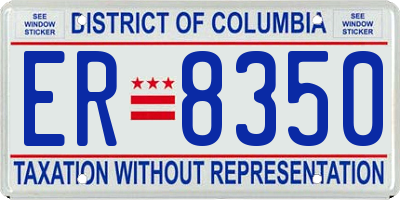 DC license plate ER8350