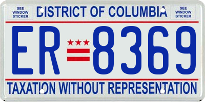 DC license plate ER8369