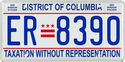 DC license plate ER8390
