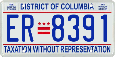 DC license plate ER8391