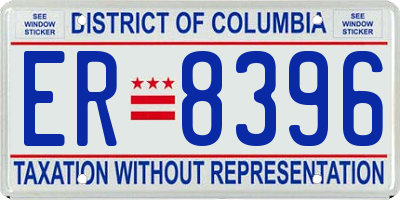 DC license plate ER8396