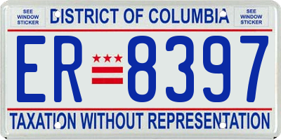 DC license plate ER8397