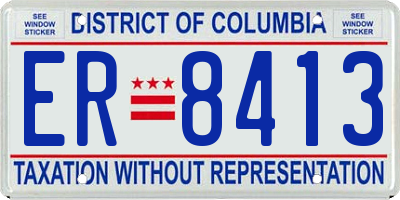 DC license plate ER8413