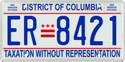 DC license plate ER8421