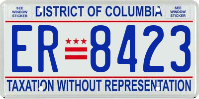 DC license plate ER8423