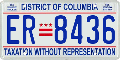 DC license plate ER8436