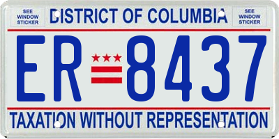 DC license plate ER8437