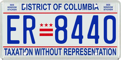 DC license plate ER8440
