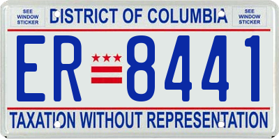 DC license plate ER8441
