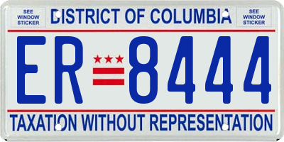 DC license plate ER8444
