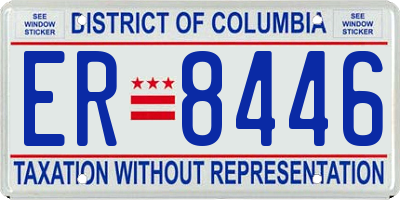 DC license plate ER8446