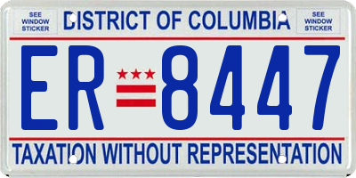 DC license plate ER8447