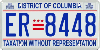 DC license plate ER8448