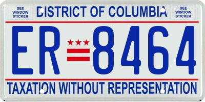 DC license plate ER8464