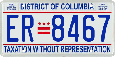 DC license plate ER8467