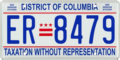 DC license plate ER8479