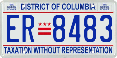 DC license plate ER8483