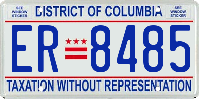 DC license plate ER8485
