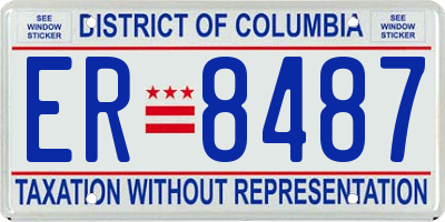 DC license plate ER8487