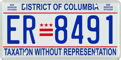 DC license plate ER8491