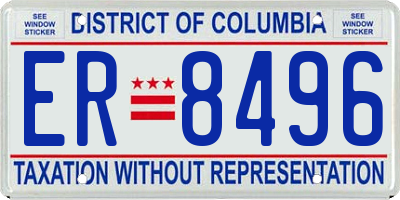 DC license plate ER8496