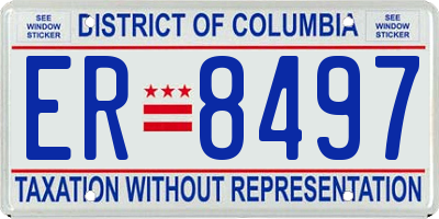 DC license plate ER8497