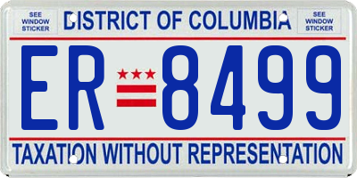 DC license plate ER8499