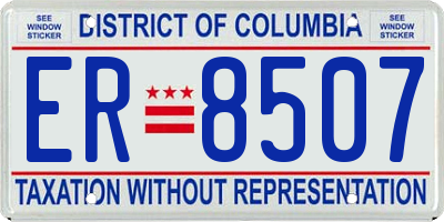 DC license plate ER8507
