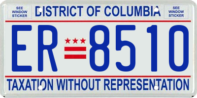 DC license plate ER8510