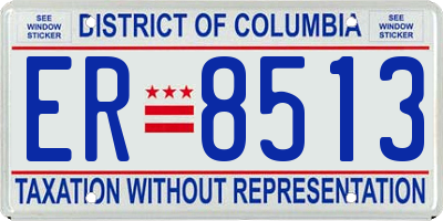 DC license plate ER8513