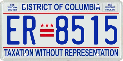 DC license plate ER8515