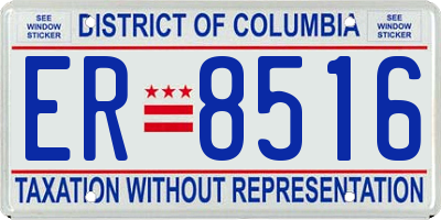 DC license plate ER8516