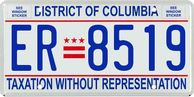 DC license plate ER8519