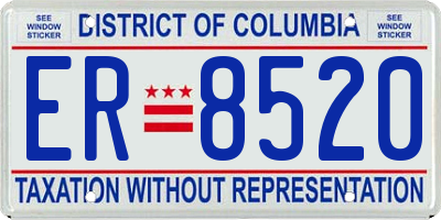 DC license plate ER8520