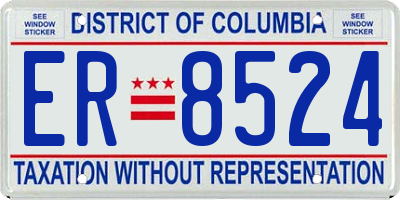 DC license plate ER8524
