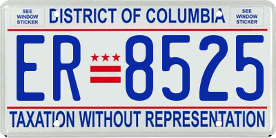 DC license plate ER8525