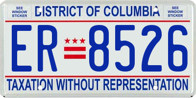 DC license plate ER8526