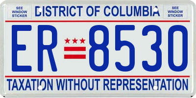 DC license plate ER8530