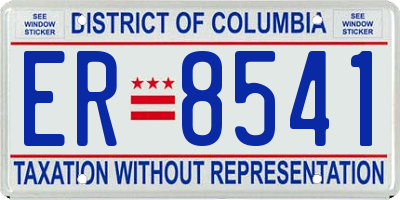 DC license plate ER8541
