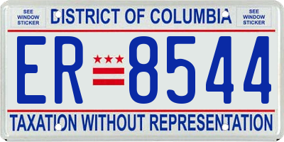 DC license plate ER8544