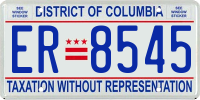 DC license plate ER8545