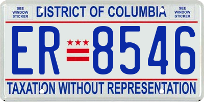 DC license plate ER8546