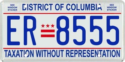 DC license plate ER8555