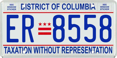 DC license plate ER8558
